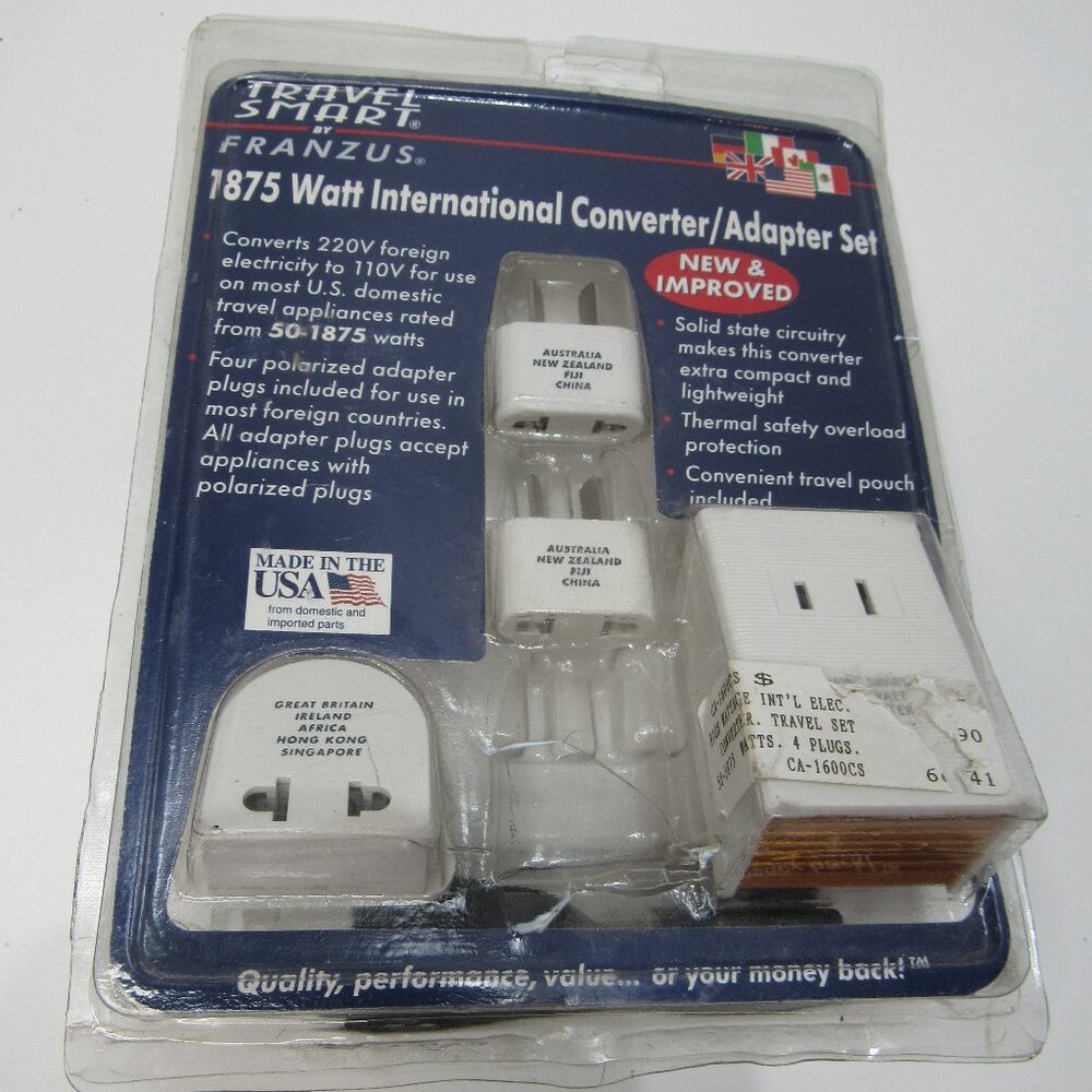 TRAVEL SMART BY FRANZUS 1875 WATT International Converter Adapter Set CA-1600CS